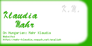 klaudia mahr business card